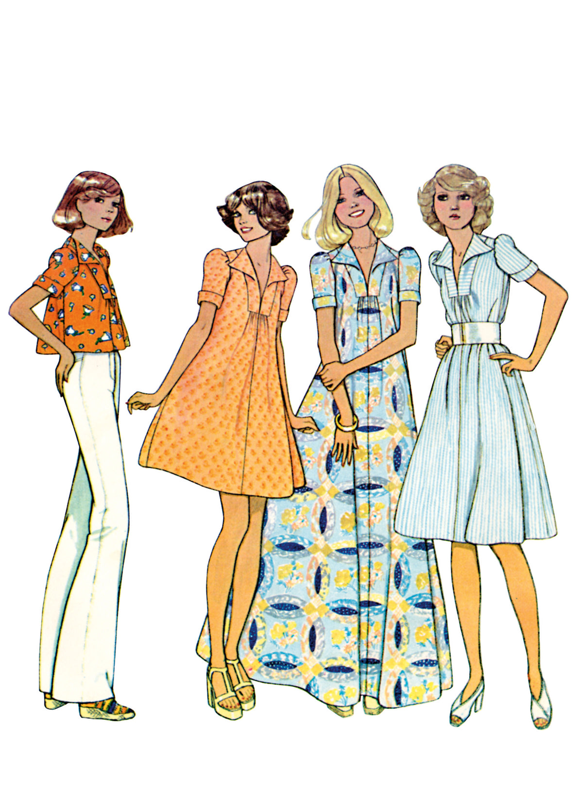 McCall's M8492 sewing pattern envelope showing a vintage-style 1970s dress or top