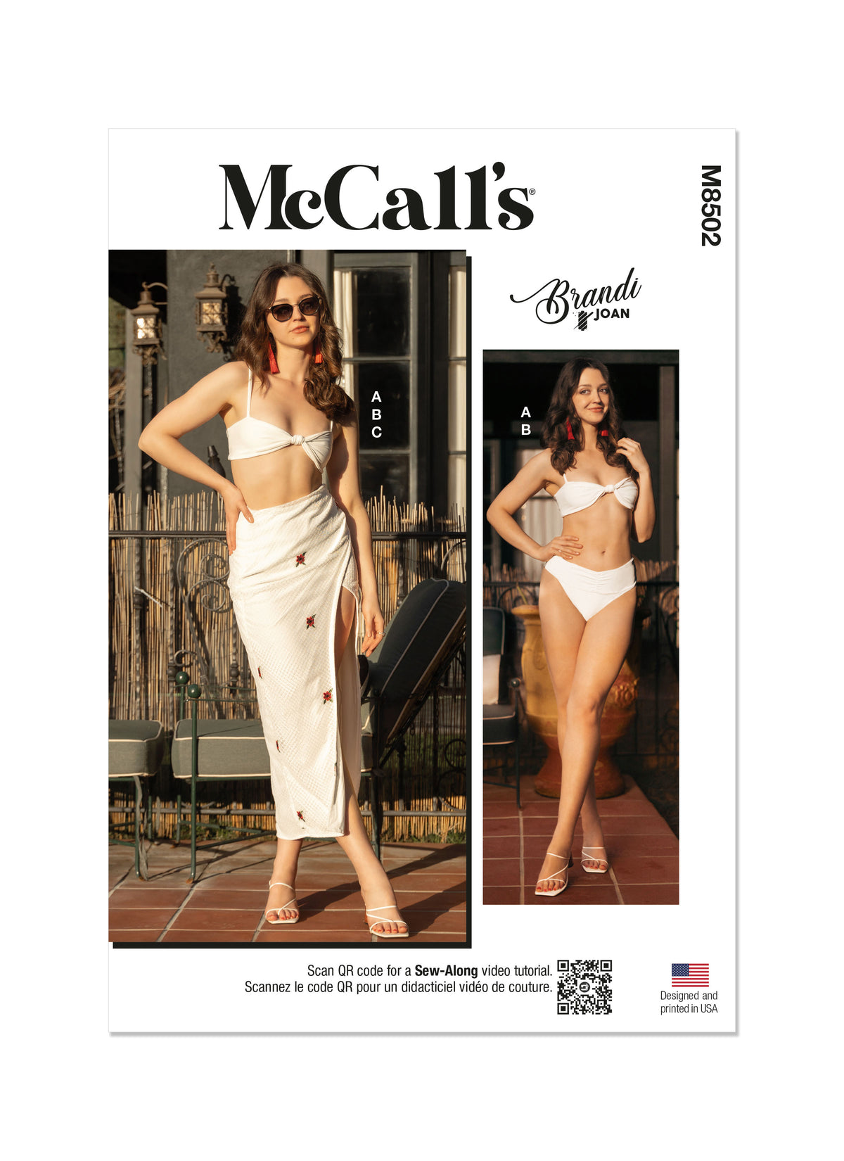 McCall's M8502 sewing pattern envelope showing a summer beach set that works from day to evening