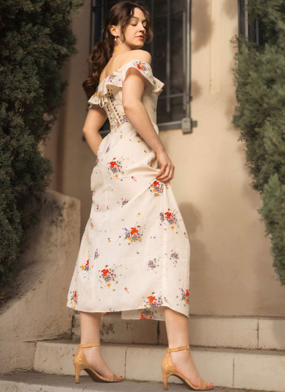 McCall's M8503 sewing pattern envelope showing an on or off shoulder dress with a boned bodice
