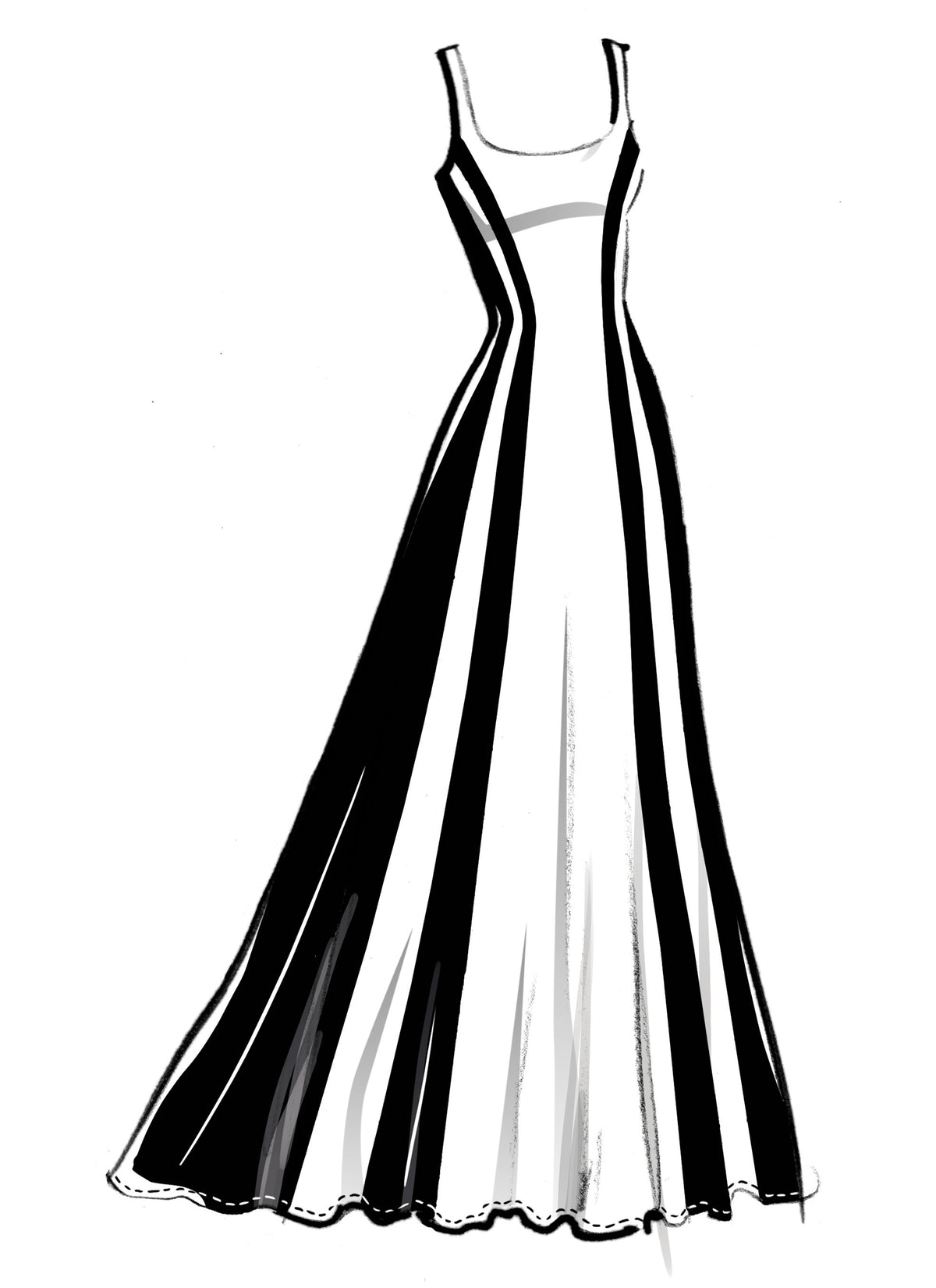 McCall's M8512 sewing pattern envelope showing floor length jumpsuits and a dress