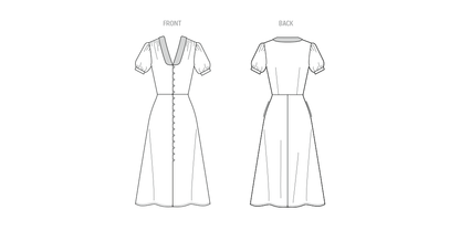McCall's M8525 sewing pattern envelope showing mid-calf dress