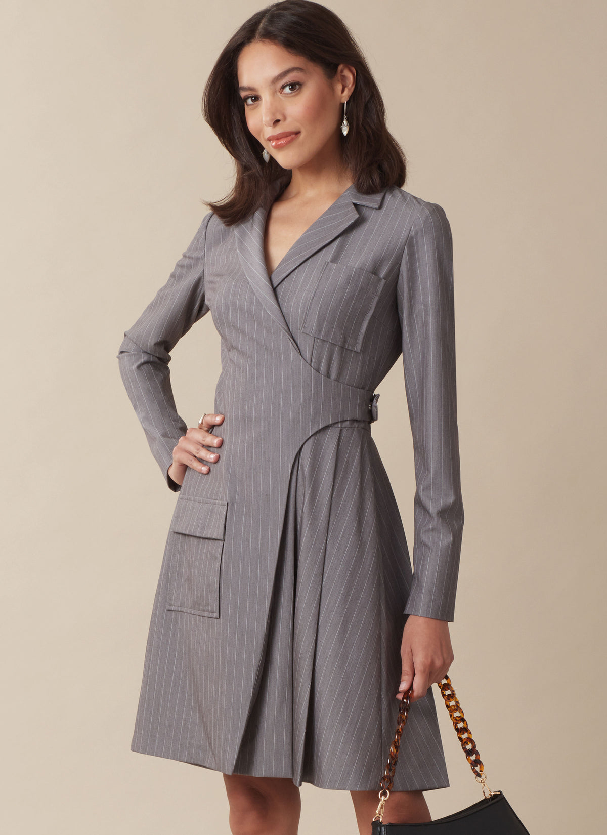 McCall's M8528 sewing pattern envelope showing blazer wrap dresses