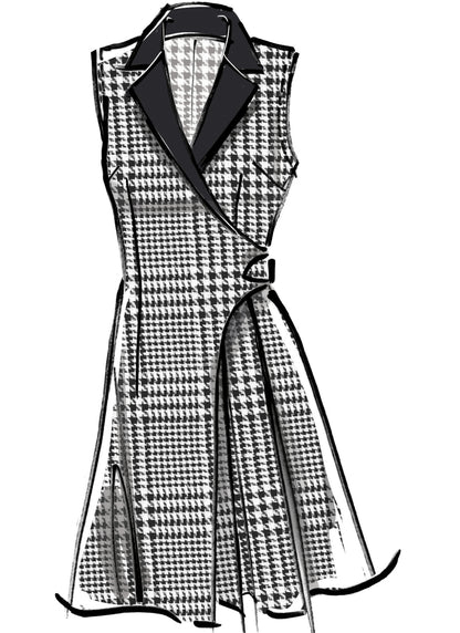 McCall's M8528 sewing pattern envelope showing blazer wrap dresses