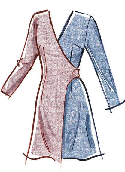McCall's M8528 sewing pattern envelope showing blazer wrap dresses