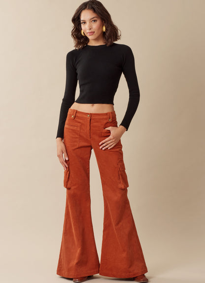 McCall's M8531 sewing pattern envelope showing flared trousers