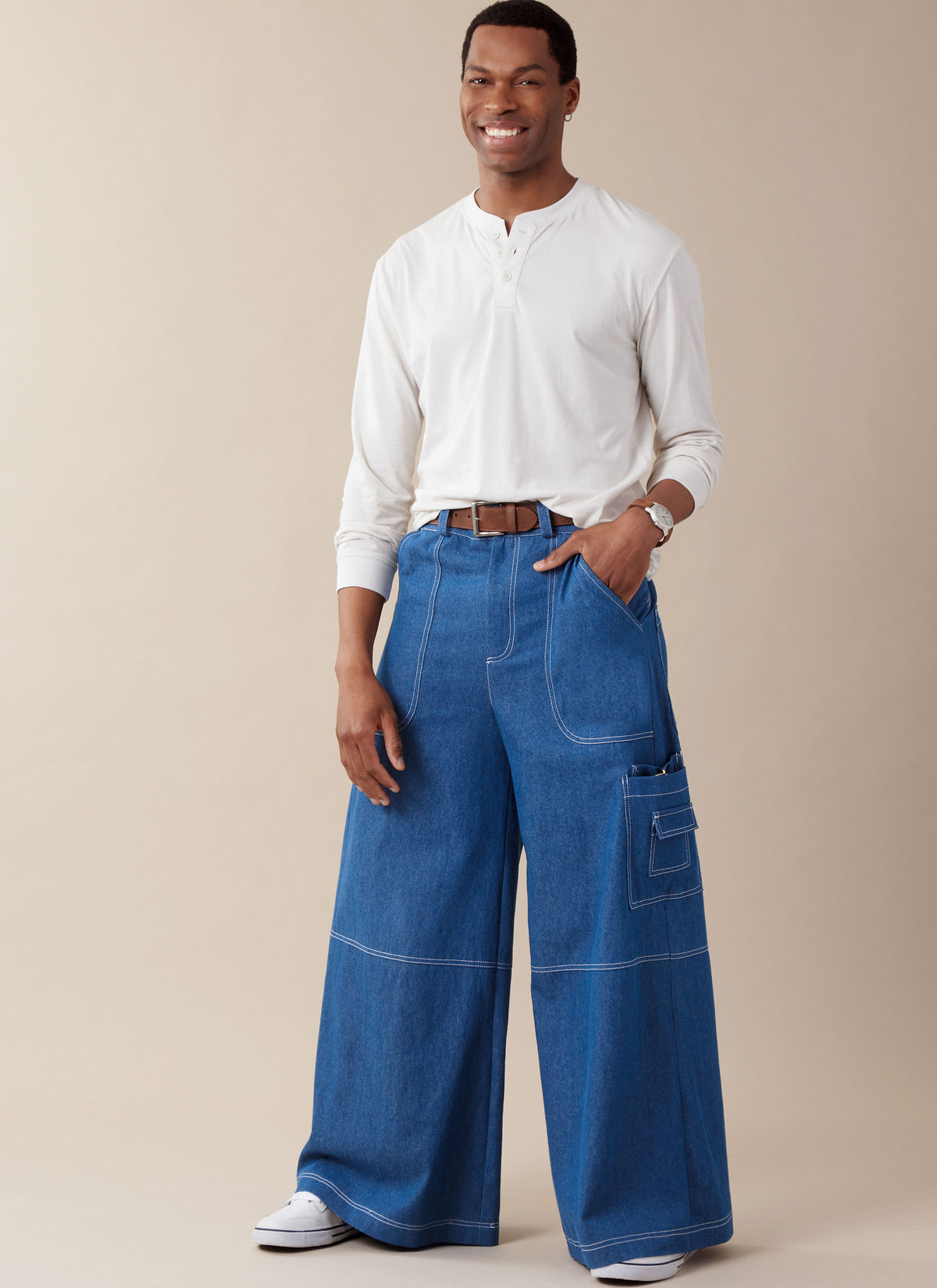 McCall's M8536 sewing pattern envelope showing men's cargo shorts and trousers