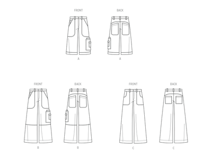 McCall's M8536 sewing pattern envelope showing men's cargo shorts and trousers