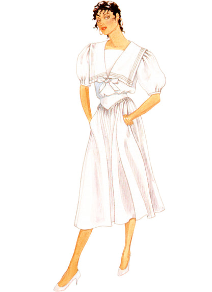 McCall's M8540 sewing pattern envelope showing vintage Laura Ashley top and skirt