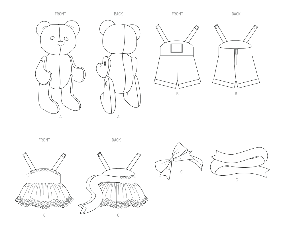McCall's M8547 pattern envelope showing a fleece teddy bear