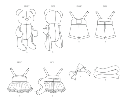 McCall's M8547 pattern envelope showing a fleece teddy bear