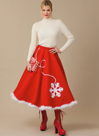 McCall's M8548 pattern envelope showing seasonal circle skirts