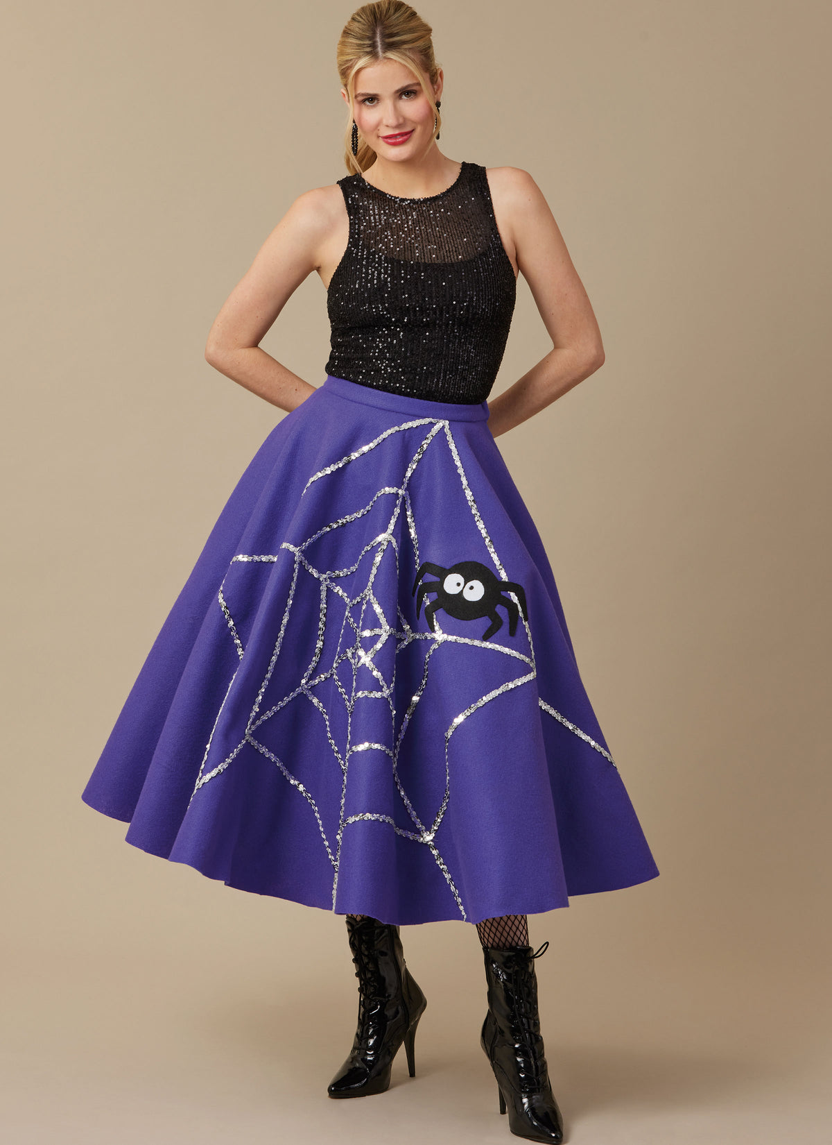 McCall's M8548 pattern envelope showing seasonal circle skirts