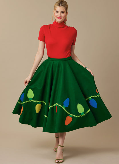 McCall's M8548 pattern envelope showing seasonal circle skirts