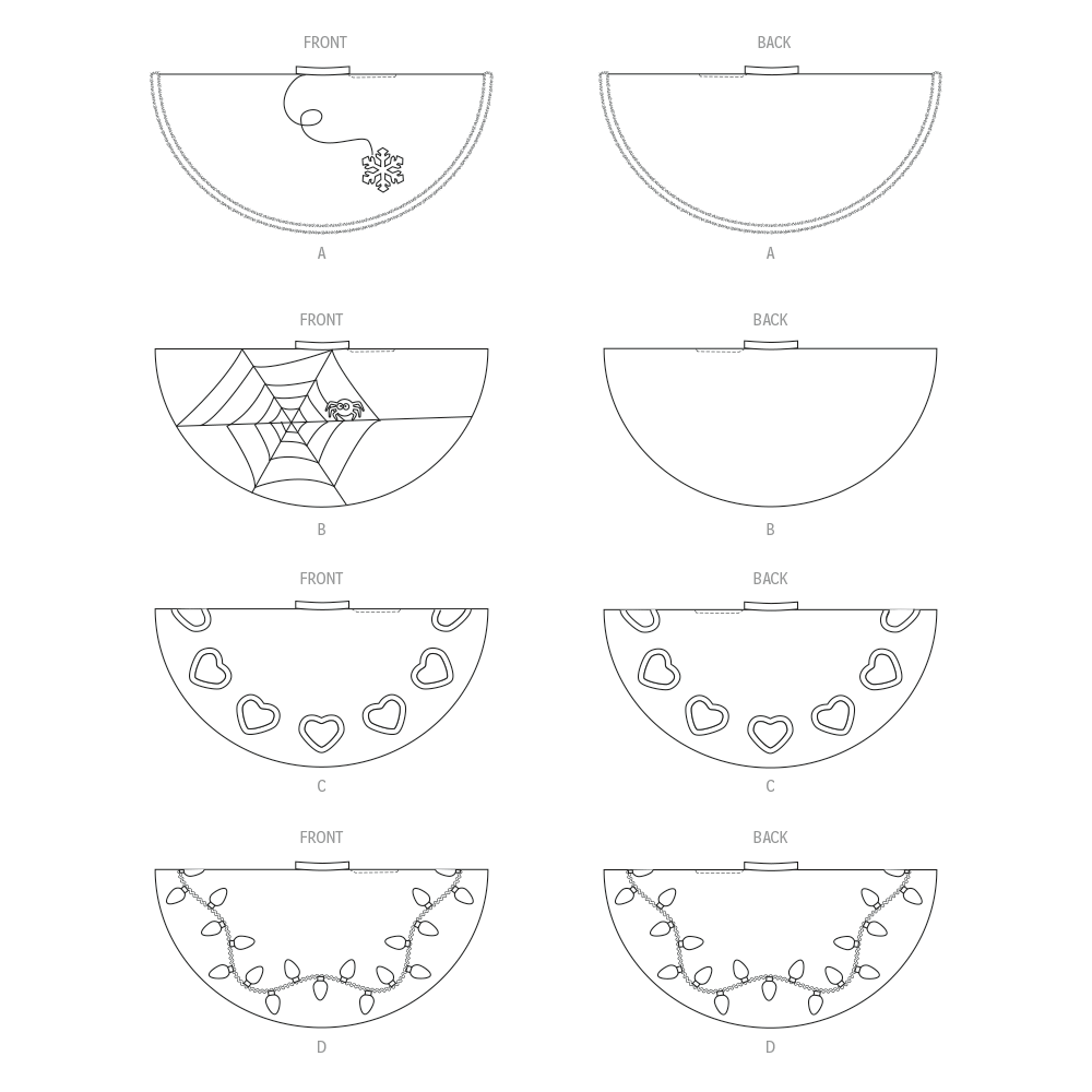 McCall's M8548 pattern envelope showing seasonal circle skirts