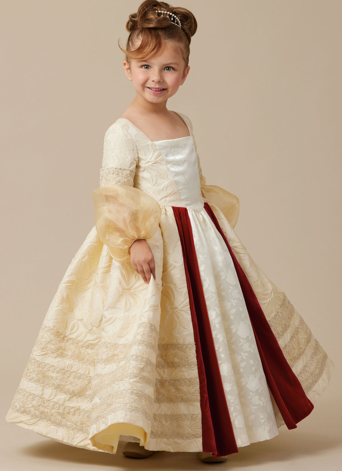 McCall's M8549 pattern envelope showing children's costume gowns
