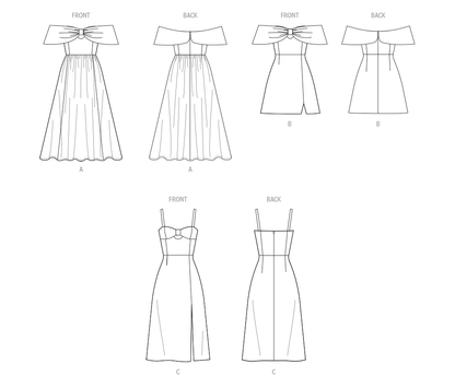 McCall's M8554 pattern envelope showing fitted special occasion dresses