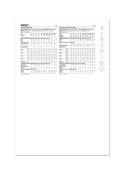 McCall's M8557 pattern envelope showing tie front tops in four styles