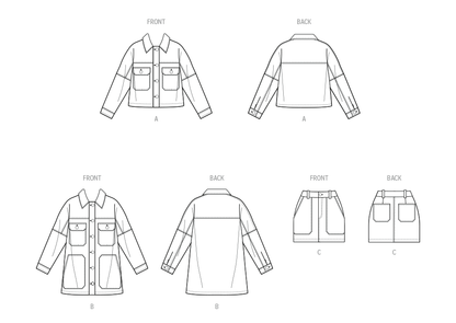 McCall's M8561 pattern envelope showing a button front jacket