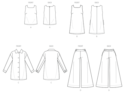 McCall's M8562 pattern envelope showing a sleeveless top and dress with square neckline