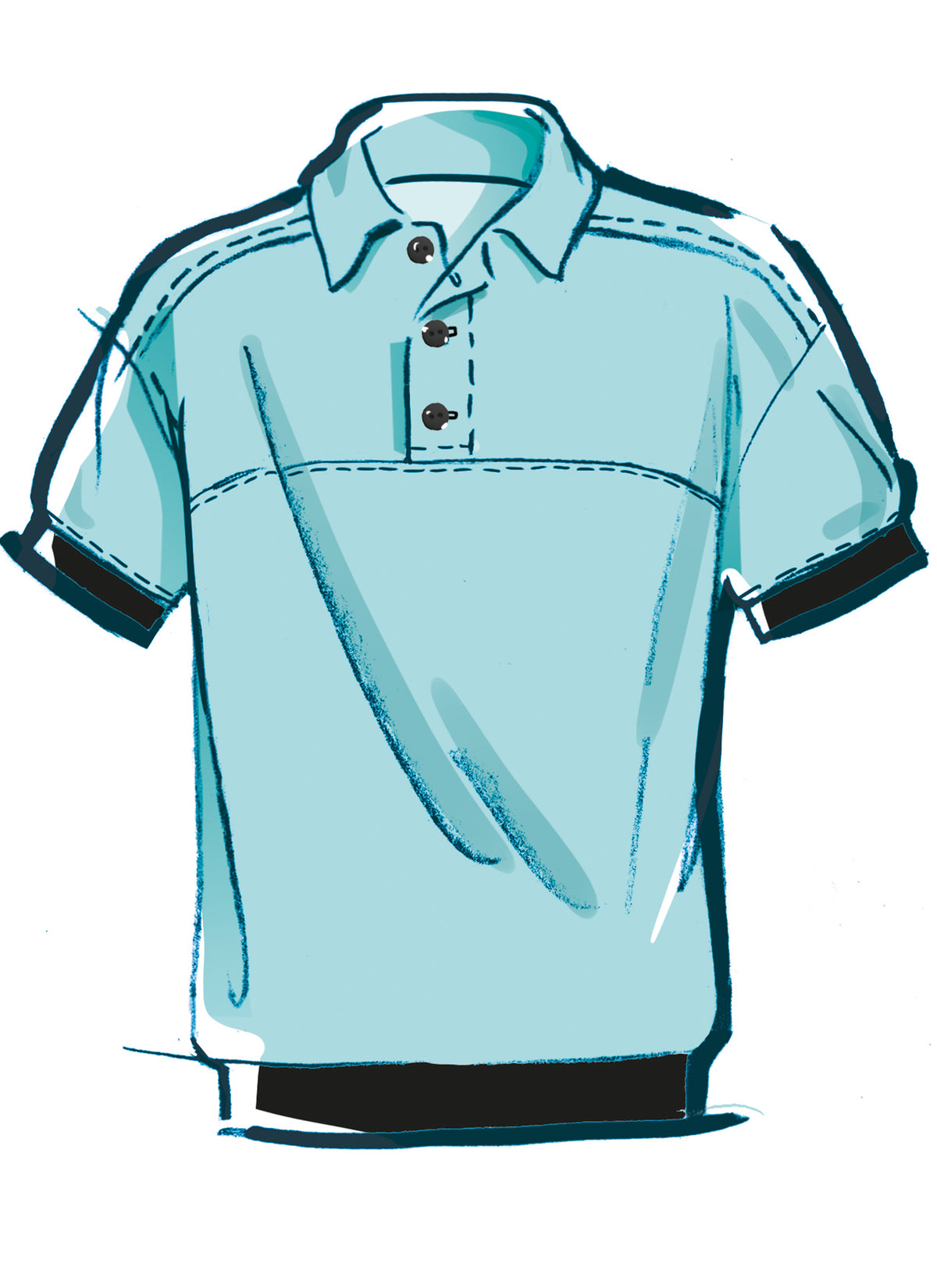 McCall's M8564 pattern envelope showing unisex knit tops with collars