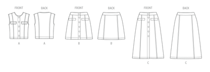 McCall's M8586 sewing pattern envelope showing fitted unlined top designs
