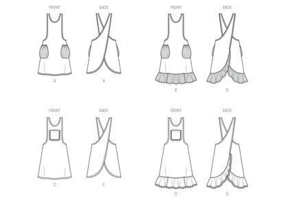 McCall's M8598 cross back apron sewing pattern envelope
