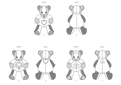 McCall's M8599 plush bear sewing pattern envelope