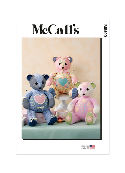 McCall's M8599 plush bear sewing pattern envelope
