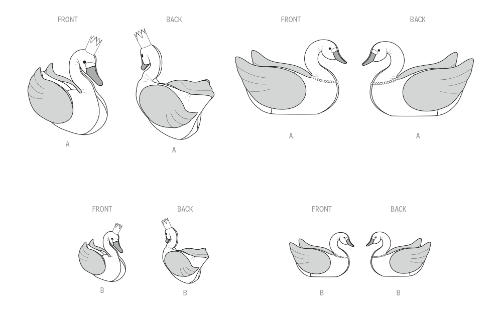McCall's M8600 stuffed swan sewing pattern envelope