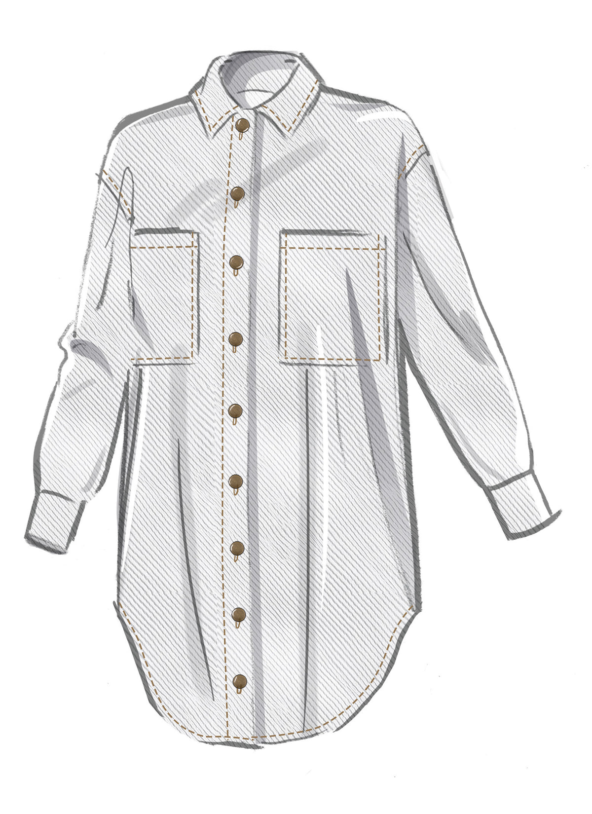 McCall's M8606 button front shirt sewing pattern envelope