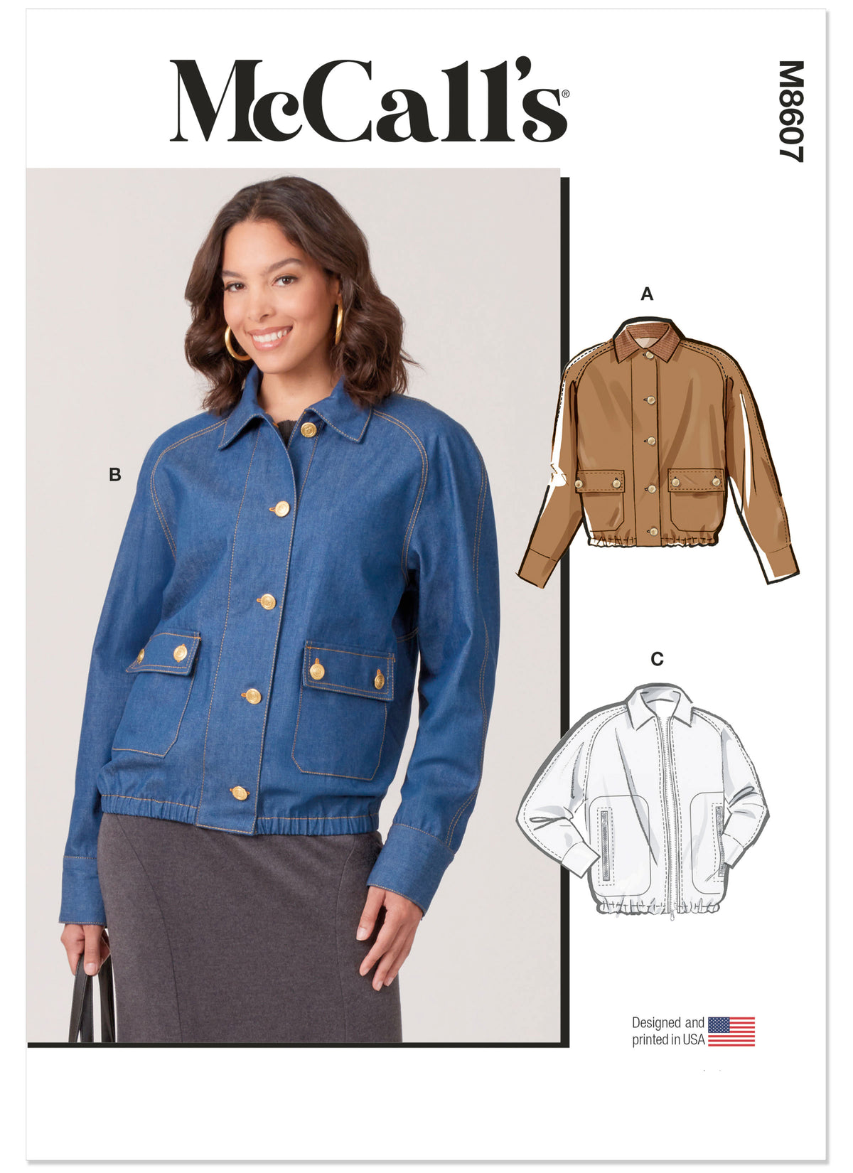 McCall's M8607 blouson jacket sewing pattern envelope