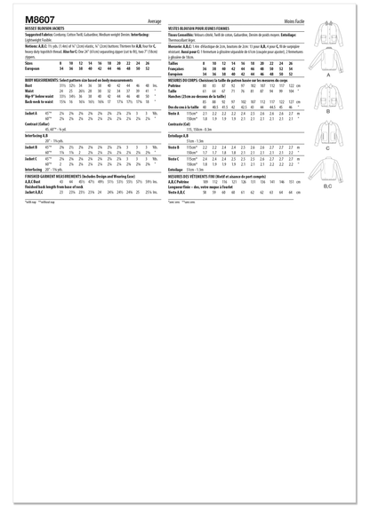 McCall's M8607 blouson jacket sewing pattern envelope