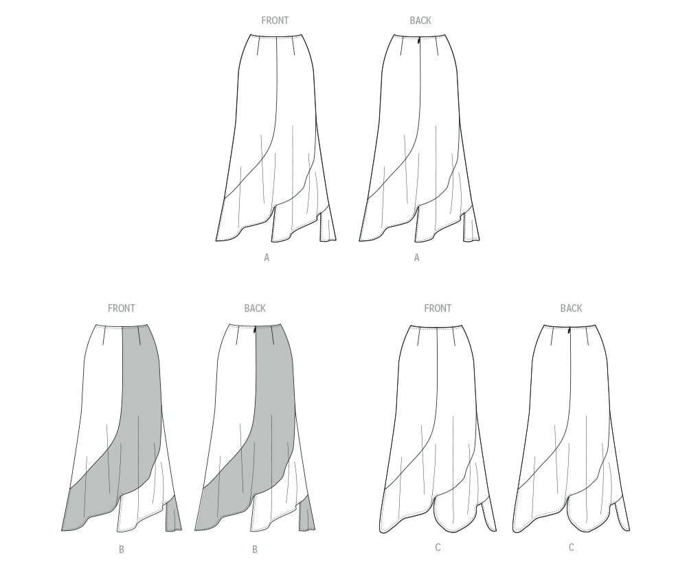 McCall's M8608 ankle length skirt sewing pattern envelope
