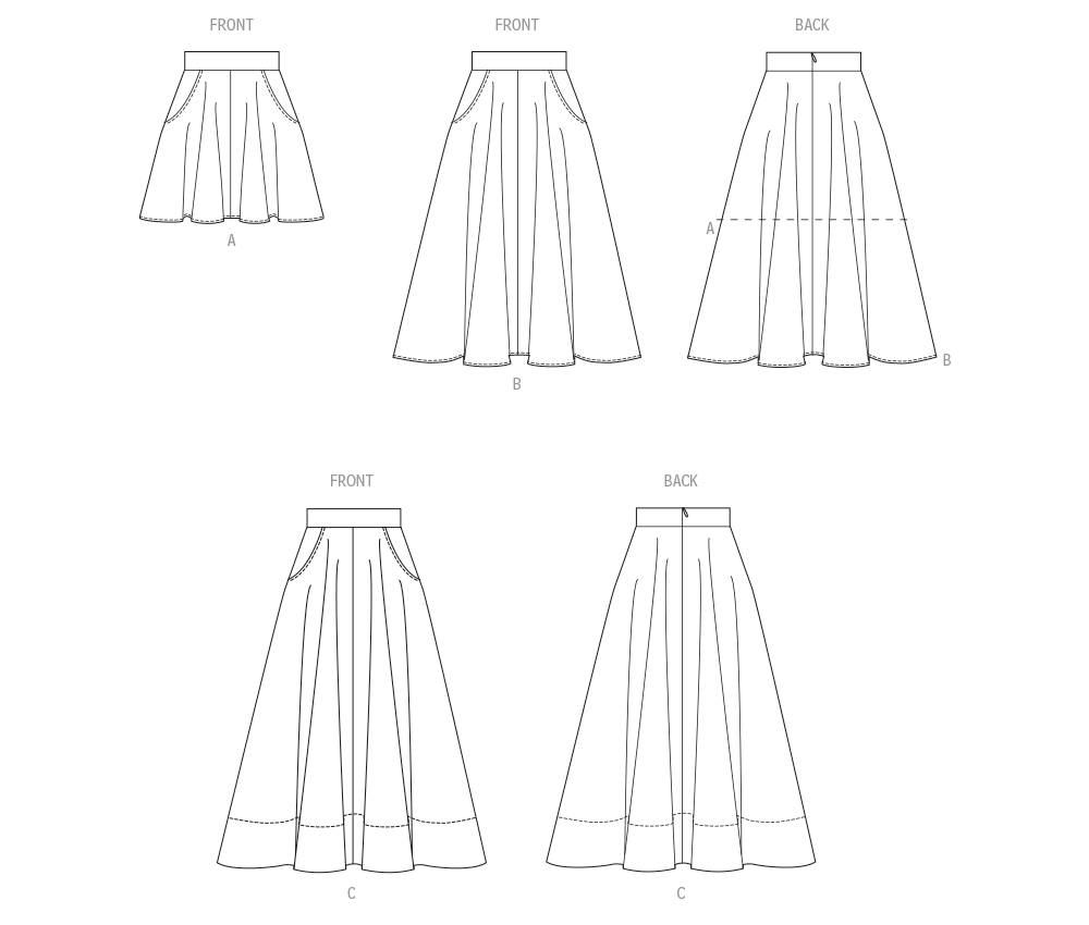 McCall's M8609 flared skirt sewing pattern envelope