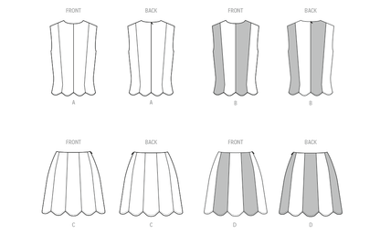 McCall's M8610 knit top and skirt sewing pattern envelope