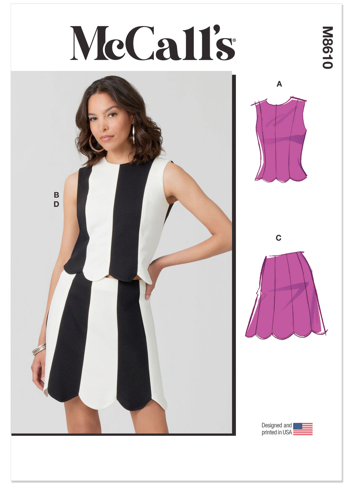 McCall's M8610 knit top and skirt sewing pattern envelope