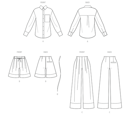 McCall's M8611 semi-fitted shirt sewing pattern envelope