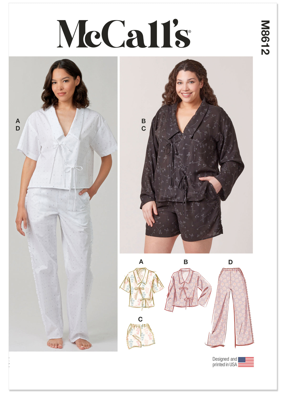 McCall's M8612 oversized sleepwear top sewing pattern envelope