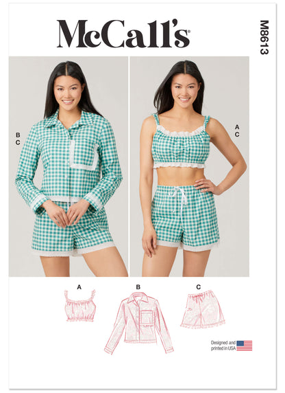 McCall's M8613 bralette sewing pattern envelope
