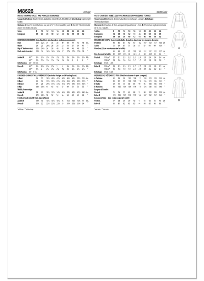 McCall's M8626 sewing pattern envelope showing a semi-fitted cropped jacket with a button front