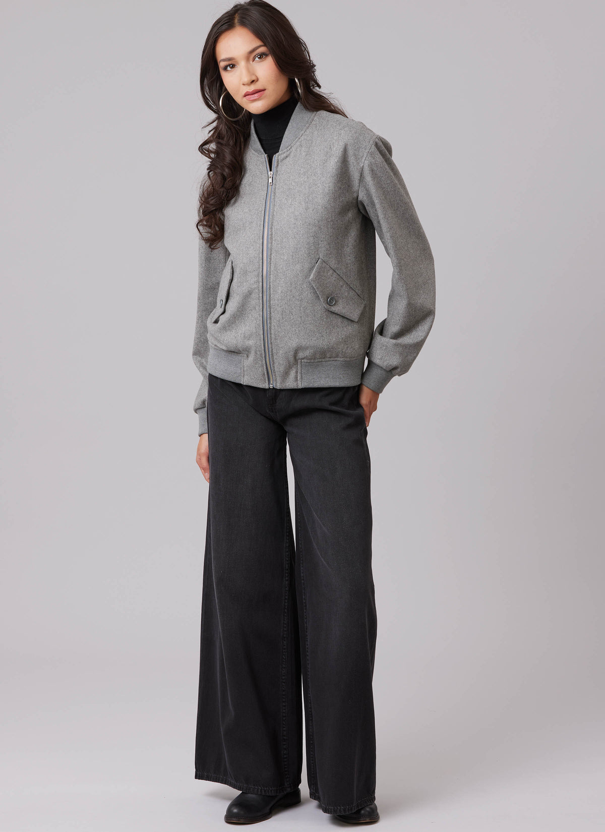 McCall's M8635 sewing pattern envelope showing a lined bomber jacket