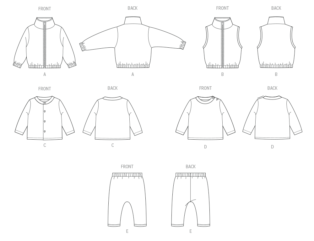 McCall's M8640 sewing pattern envelope showing an unlined jacket