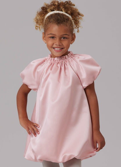 McCall's M8641 sewing pattern envelope showing a lined bubble hem dress that slips over the head