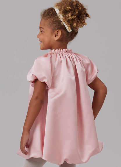 McCall's M8641 sewing pattern envelope showing a lined bubble hem dress that slips over the head