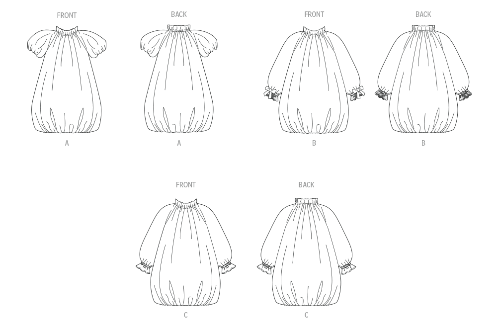 McCall's M8641 sewing pattern envelope showing a lined bubble hem dress that slips over the head