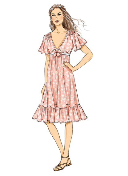 McCall's M8643 sewing pattern envelope showing a boho style dress