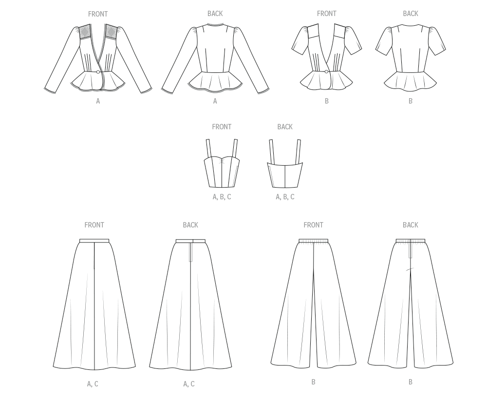McCall's M8644 sewing pattern envelope showing a vintage 1970s McCall's wardrobe of jacket, tops, skirt and trousers