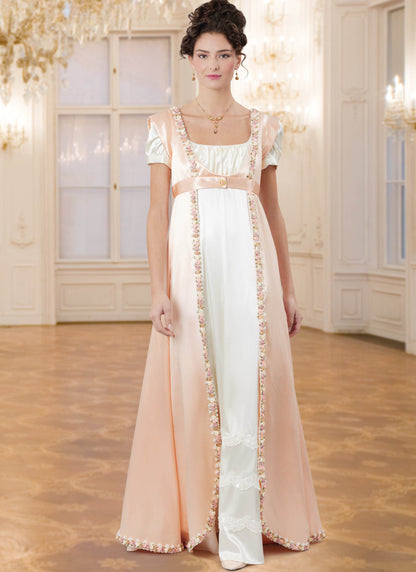 McCall's M8648 sewing pattern envelope showing a Regency-inspired coat and open robes