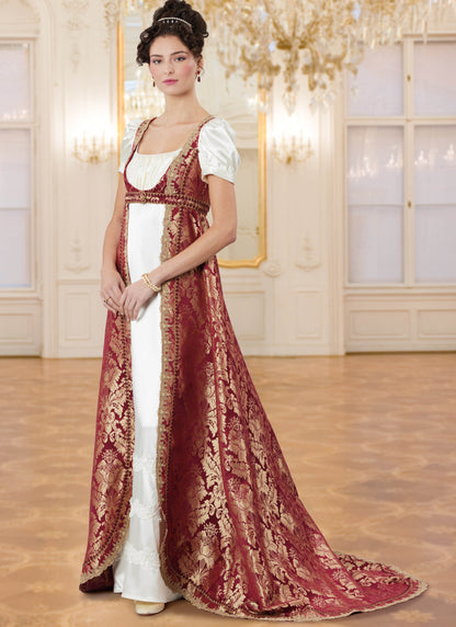 McCall's M8648 sewing pattern envelope showing a Regency-inspired coat and open robes