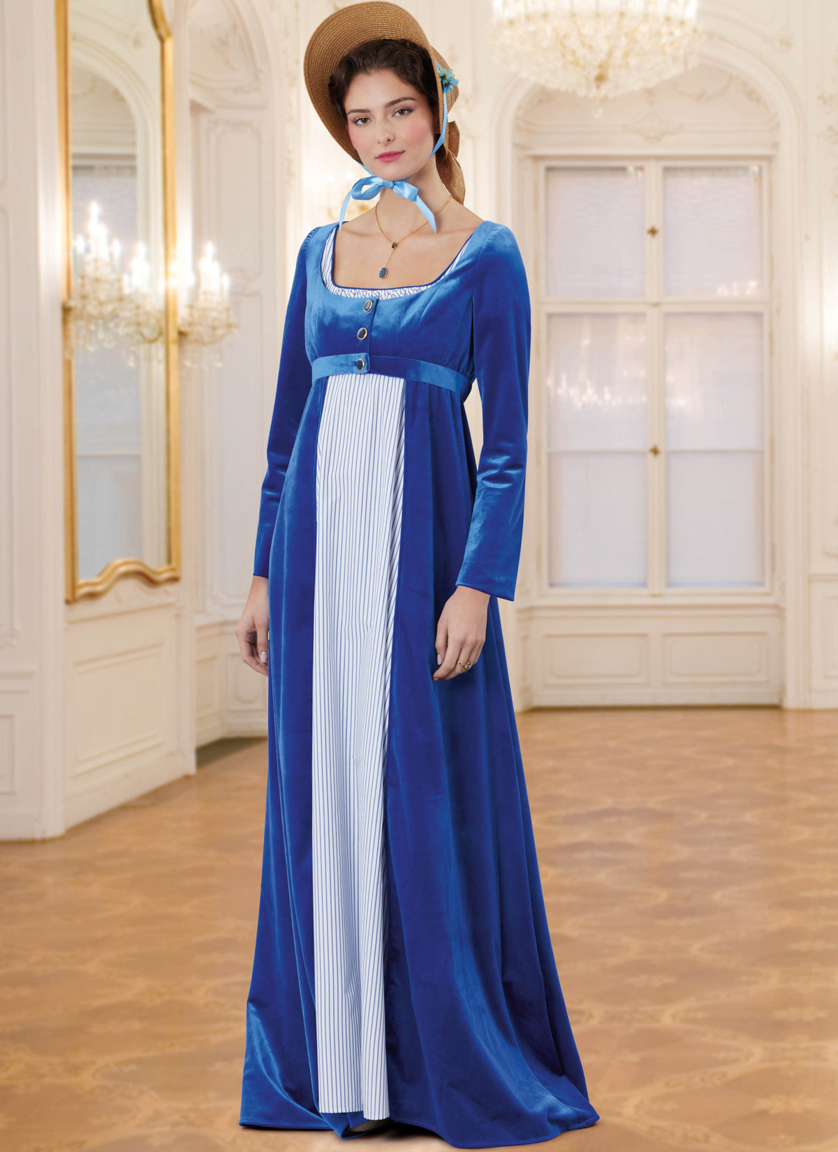 McCall's M8648 sewing pattern envelope showing regency-style coat and robe designs